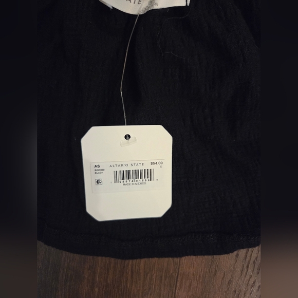 NWT Altar'd State Nia Tie Back Babydoll Top Black - Picture 6 of 7